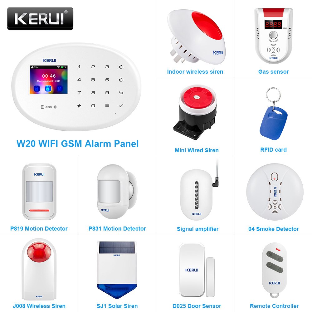 KERUI-W204 WIFI GSM 4G Ʈ Ȩ  溸 ý, ..